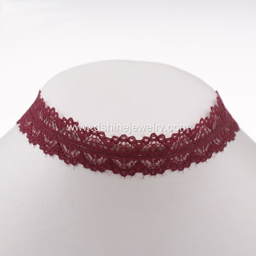 Short Lace Choker Wide Flower Lace Necklace For Women